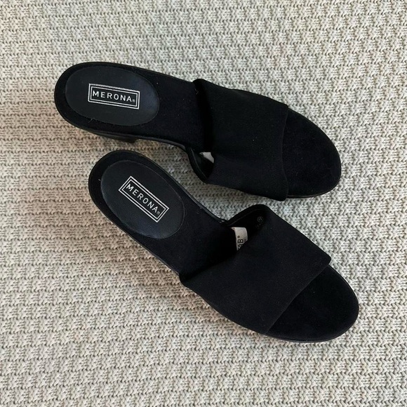 Merona Black Wedge Heels/Sandals - Picture 3 of 7